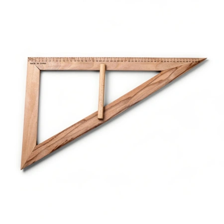 Комплект чертежного оборудования и приспособлений для школьной доски (5 предметов, дерево)